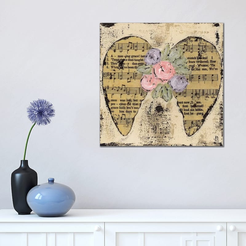 iCanvas "Amazing Grace Floral" by Ashley Bradley Canvas Print - 18x18x1.5