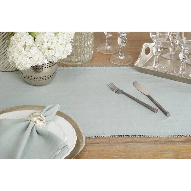 Table Runner With Pom Pom Design
