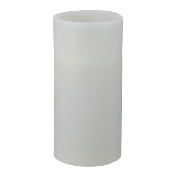12" White Battery Operated Flameless LED Lighted 3-Wick Flickering Wax Christmas Pillar Candle - N/A