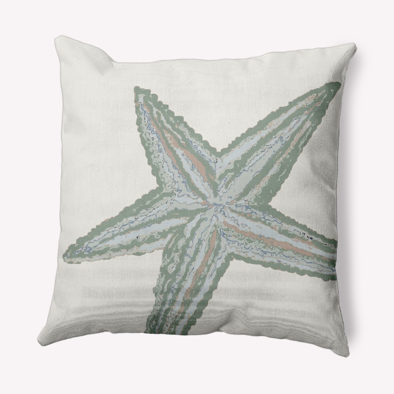 Large Starfish Nautical Decorative Indoor Pillow - Sage - 20" x 20"