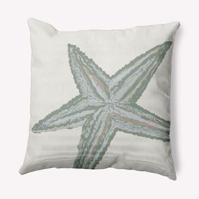 Large Starfish Nautical Indoor/Outdoor Throw Pillow