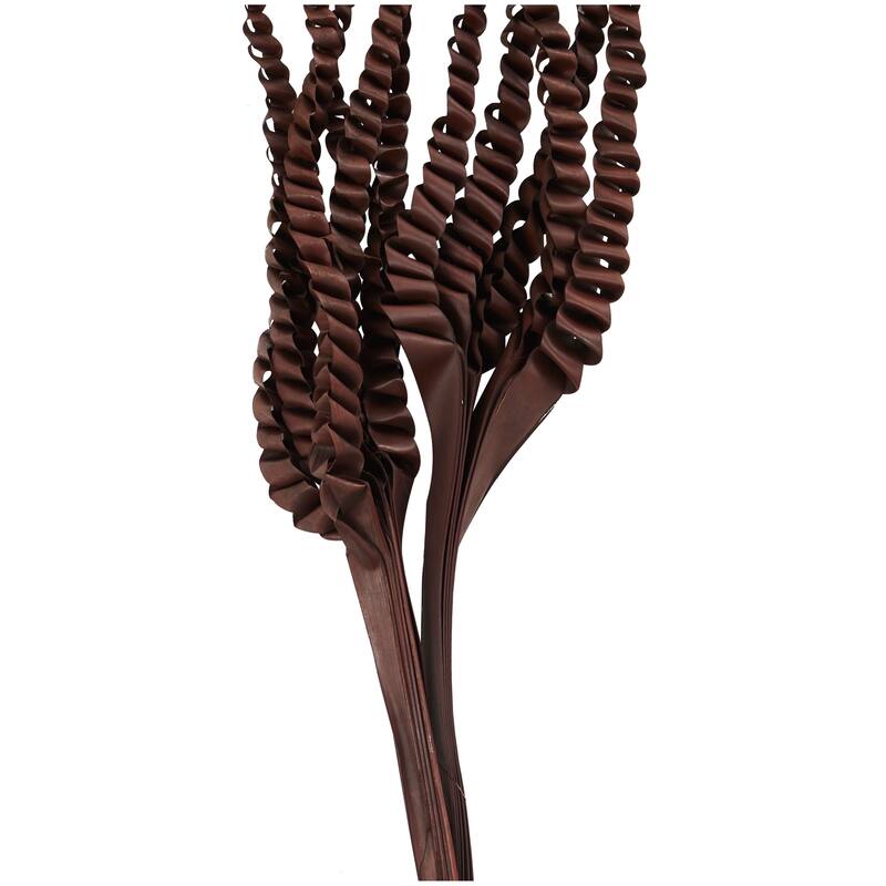 Dried Plant Palm Leaf Handmade Tall Five Finger Natural Foliage - Dark Brown - Roche River Decor - 3"W x 8"L x 30"H