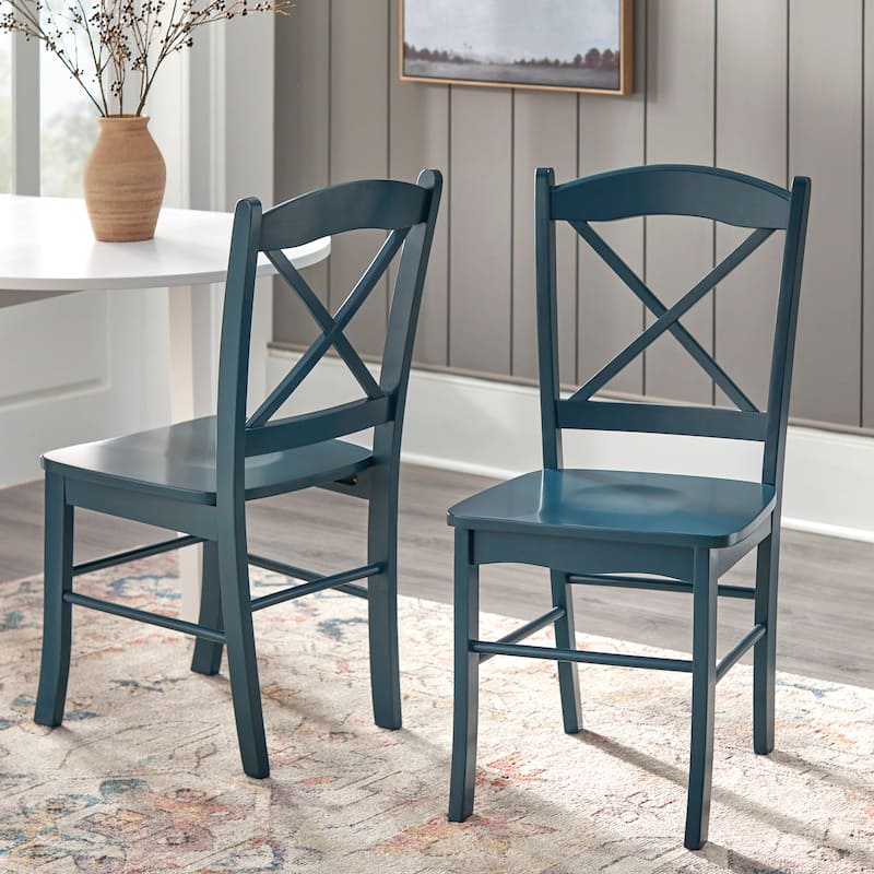 Simple Living Country Cottage Dining Chairs (Set of 2) - Midnight Blue