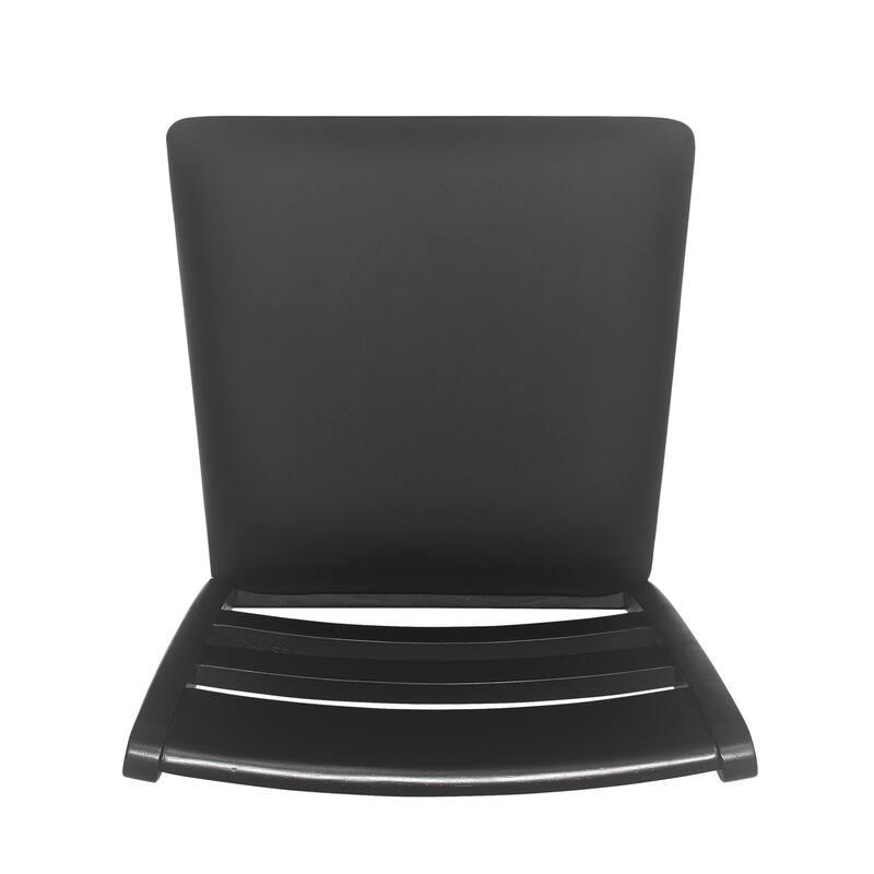 Roomfitters Upholstered Wood Counter Stools, Farmhouse Bar-Height Chairs with Ladder Back for Kitchen Island, Black (Set of 2)