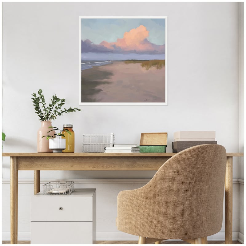 Kate and Laurel Blushing Sky by Mary Sparrow Framed Canvas Wall Art Print