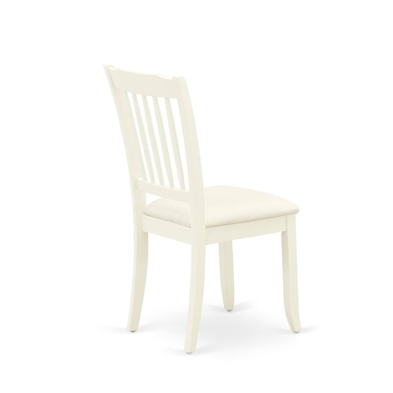 East West Furniture 3 Piece Modern Dining Table Set- a Round Table and 2 Dining Chairs, (Finish & Seat Options)