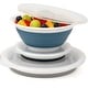 preview thumbnail 1 of 2, Progressive International Progressive Prepworks Thinstore Collapsible Prep/Storage Bowls with Lids - Set of 3, Dark Pastels Blue