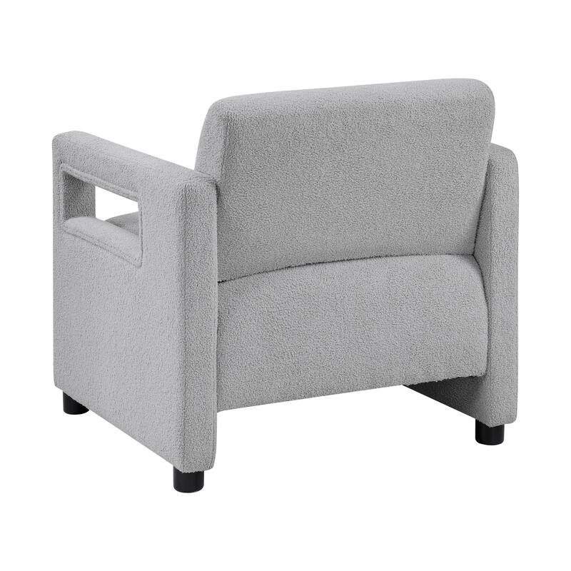 June 30" Boucle Fabric Accent Chair - Attached Cushions