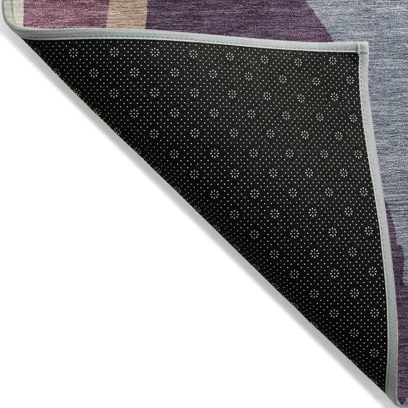 Machine Washable Indoor/ Outdoor Abstract Contemporary Chantille Rug