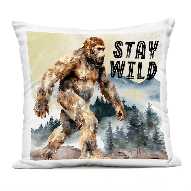 Stupell Stay Wild with Mythical Monster Printed Outdoor Throw Pillow Design by Nicole DeCamp - Accent - Polyester - Yellow - Single