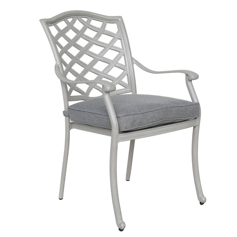 Torino Aluminum 7 Piece Rectangular Dining Set with 6 Arm Chairs - N/A