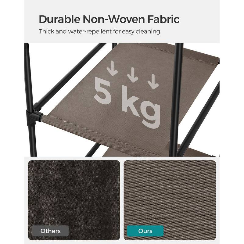 59" Freestanding Clothes Storage Wardrobe with Shelves and Rod Non-Woven Fabric Closet Organizer - 59" x 17.7" x 69"