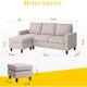 Futzca Modern L-shaped Convertible Sectional Sofa w/ Reversible Chaise