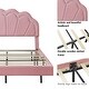 preview thumbnail 3 of 16, Queen Size Platform Bed with Smart LED and Elegant Flowers Headboard