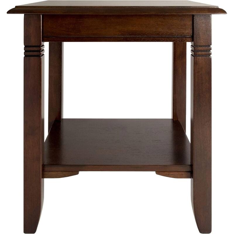 Retro End Table with Storage Shelf - Solid Wood Accent Table - 22x22 Inch Traditional Side Table - 21