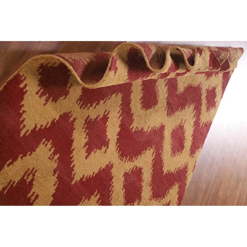 Hand Knotted Oriental 100% Wool Carpet Modern All-Over Yellow & Gold Gabbeh Area Rug - 7' 9'' X 5' 0''