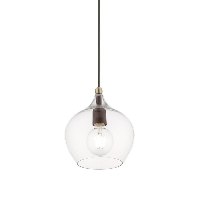 Livex Lighting Single Light 8" Wide Mini Pendant with Clear Glass