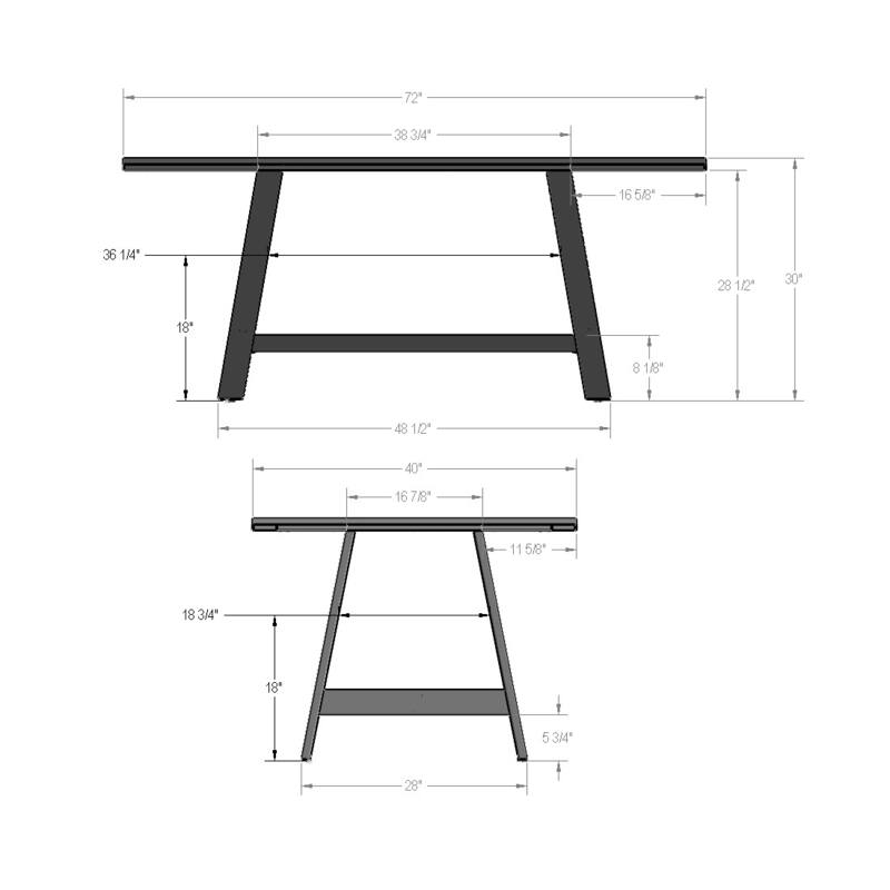 Amisco Otello 40" x 72" Solid Wood Dining Table