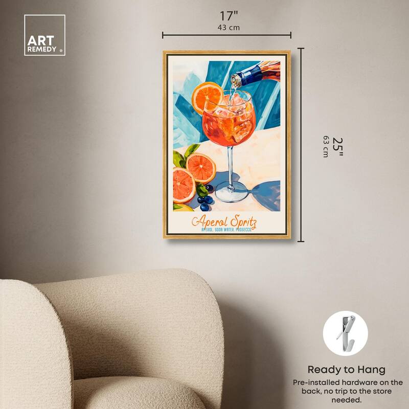 Aperol Spritz Recipe Poster Canvas by Art Remedy