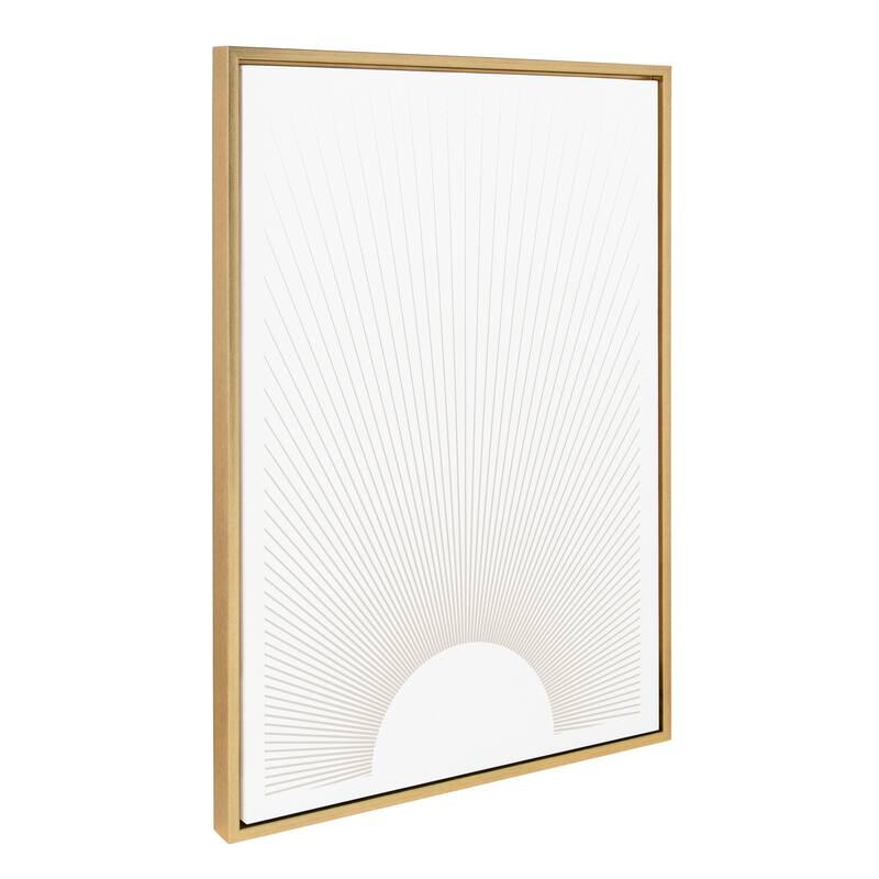 Kate and Laurel Sylvie Sun Rays Framed Canvas by Rocket Jack - 23x33 - Plastic - Gold
