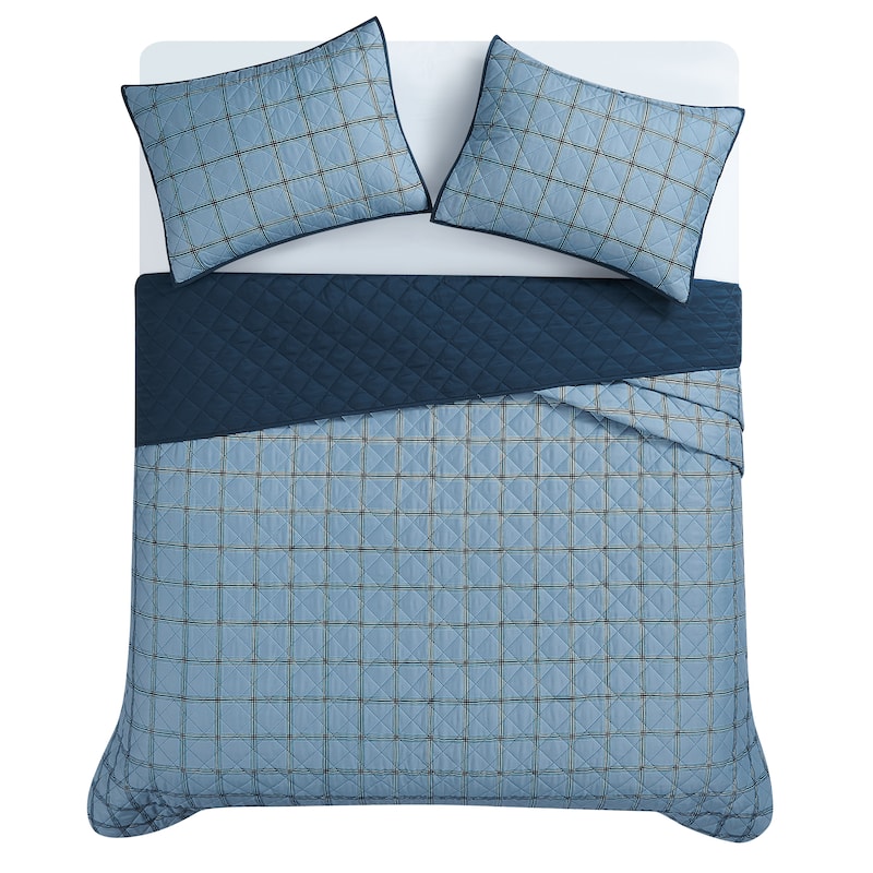 Cannon Luka Grid 3 Piece Quilt Set