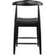 preview thumbnail 18 of 22, Solid Wood Farmhouse 25" Counter Bar Stool Barstool Modern Dining Elbow With Open Back PU Leather Cushion Kitchen Island