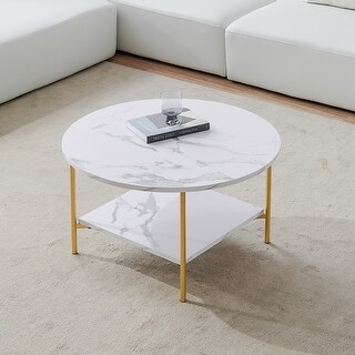 Modern Round Coffee Table with Storage - Bed Bath & Beyond - 37939837