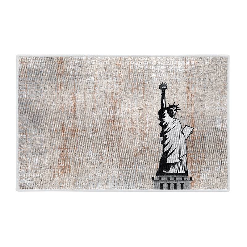 SussexHome Non-Skid Ultra-Thin Area Rugs for Laundry Room, Entryway, Bathroom and Kitchen - Washable Multipurpose Floor Mat - 20x31.5 inch - New York