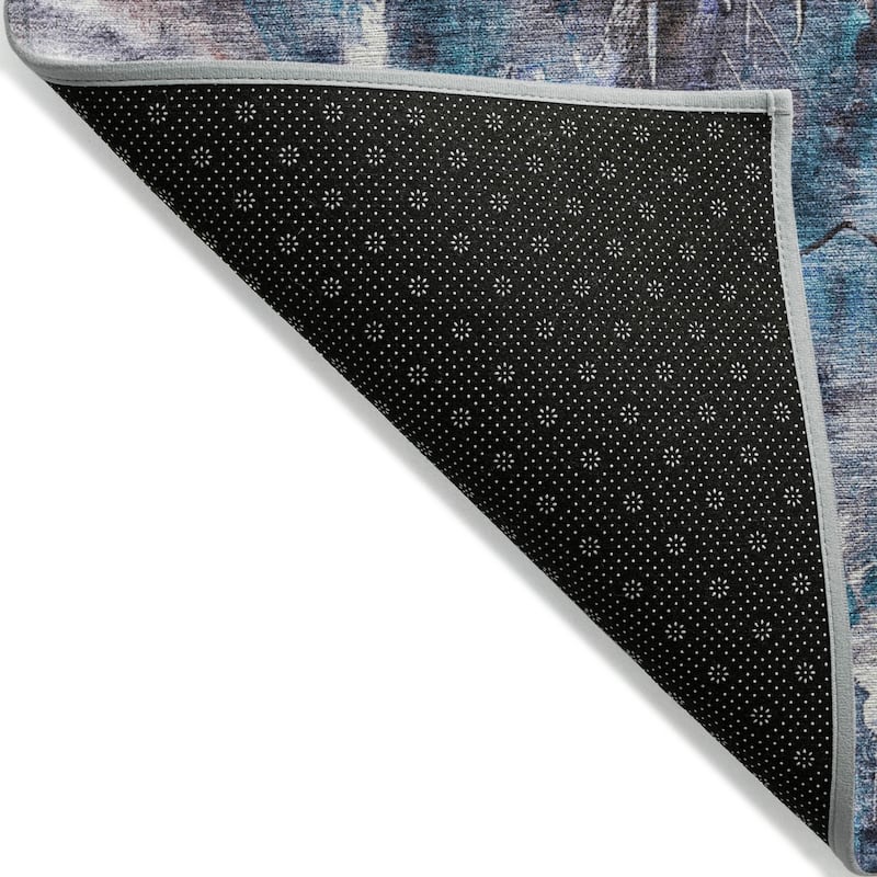 Machine Washable Indoor/Outdoor Modern Artistry Chantille Rug