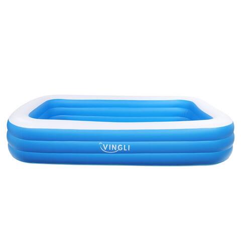 120" x 72" x 22" Inflatable Swimming Pool - Wall Thickness 0.4mm Blue - PVC