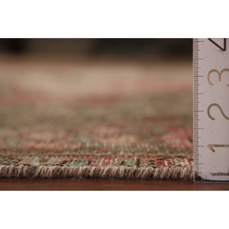 Pink Tabriz Persian Vintage Area Rug Handmade Wool Carpet - 6'3" x 9'5"