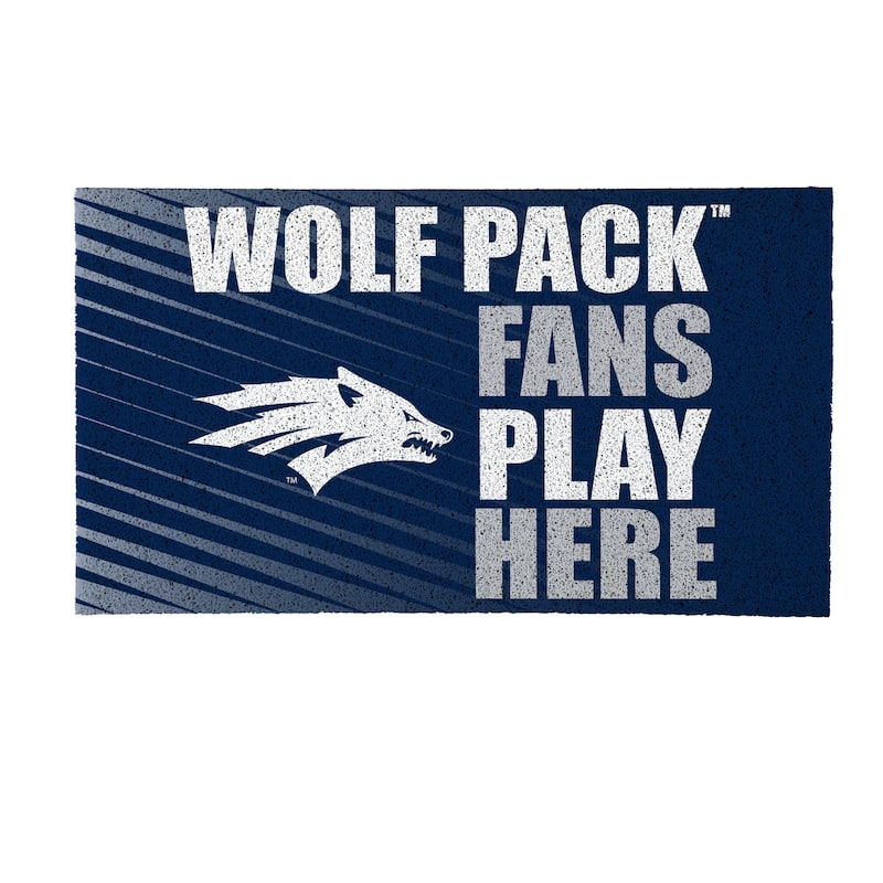 28 in. x 16 in. University of Nevada "Fans Play Here" PVC Door Mat