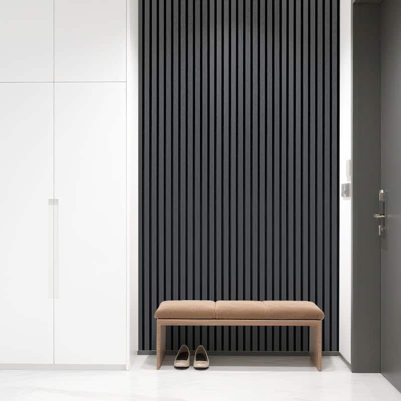 Art3d Flex Acoustic 3D Wall Panel 95.3"x23.8" Black Wood