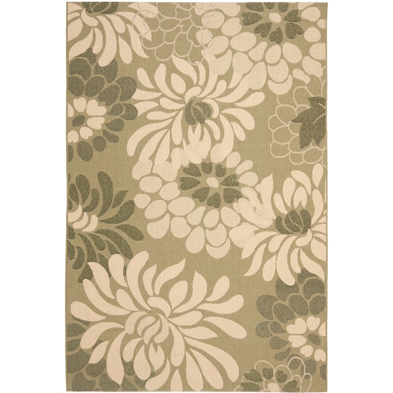 SAFAVIEH Courtyard Jerilyn Floral Indoor/ Outdoor Waterproof Patio Backyard Rug