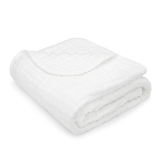 Baby Muslin Blanket - Large 40" X 40", White, By Comfy Cub - White