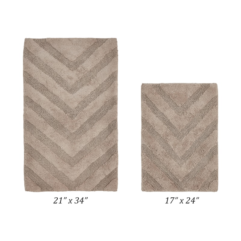 Better Trends Bathroom Rug Set 100% Cotton Tufted Water Absorbent Bath Rug for Shower, Sink Mats Machine Wash Hugo Collection