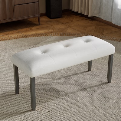 Upholstered Tufted Bench, Modern Bedroom Benches Upholstered Dining Benches, Fabric End of Bed Bench