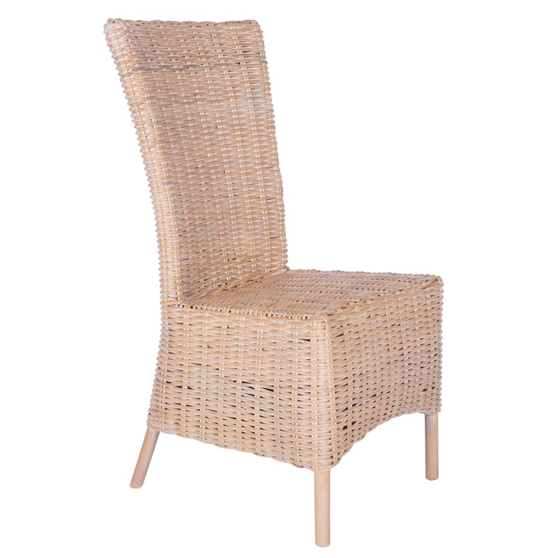 SAFAVIEH Marcia Rattan High Back Accent Chair (Set of 2) - 20.9" W x 20.9" L x 39.4" H - 21Wx21Dx39H