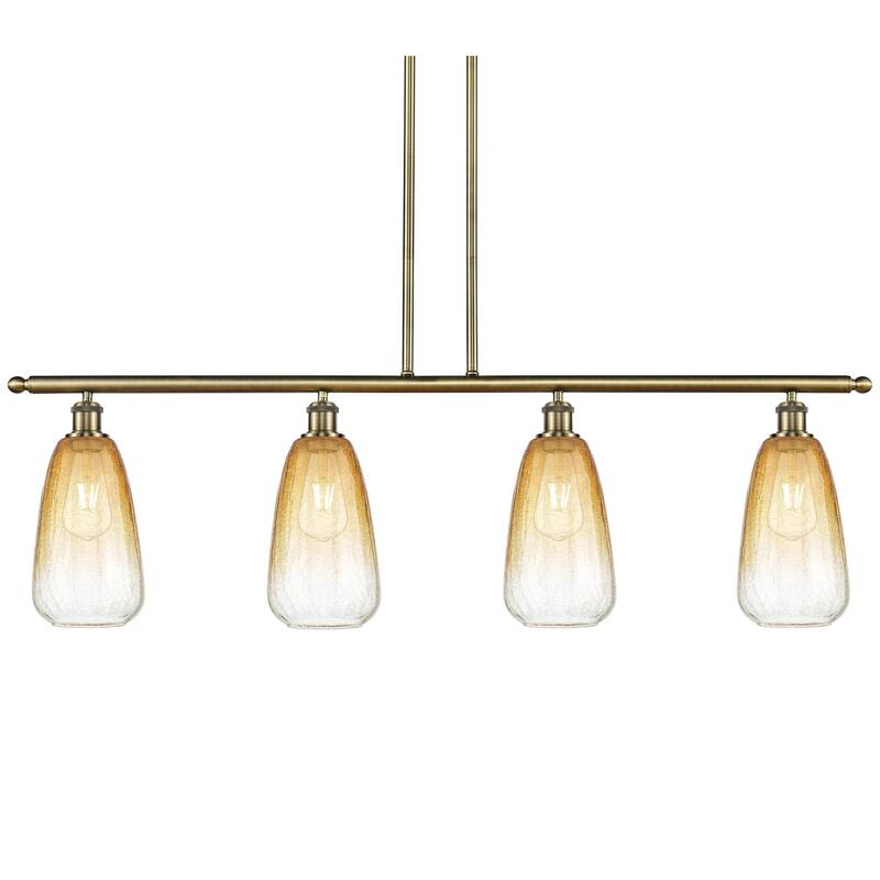 Innovations Lighting 516-4I-14-48 Brookhaven Almond Linear Brookhaven - Antique Brass / Amber