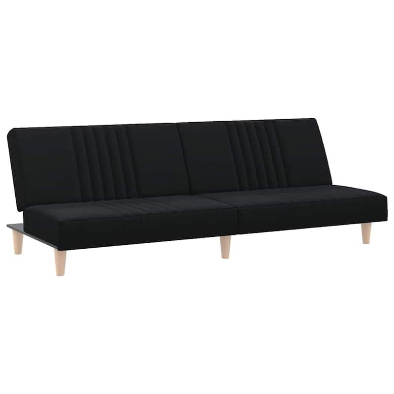 vidaXL Sofa Bed Black Polyester Standard - 39.4 x 78.7 x 13.0 in