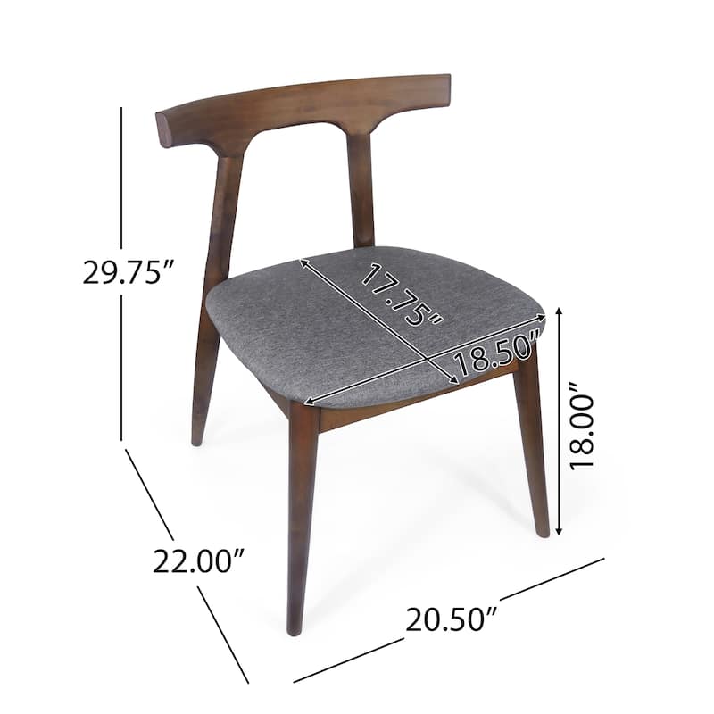 Cowen Upholstered Fabric and Rubberwood Dining Chairs (Set of 2) by Christopher Knight Home