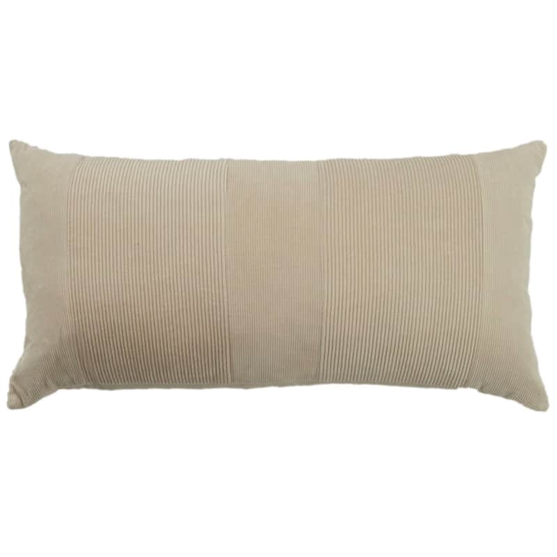 Rizzy Home Solid Color Cotton Velvet Modern Throw Pillow - Cover Only - Natural