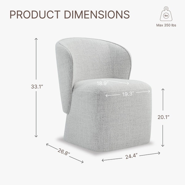 dimension image slide 2 of 4, Spruce & Spring Kyle Morden Fabric Dining Room Chair with Casters Wrap-round Back