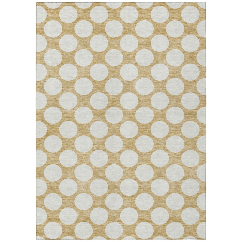 HomeRoots Polka Dot Transitional Rectangle Outdoor Rug