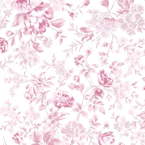 slide 2 of 4, Shabby Chic by Rachel Ashwell Romantic Rose Pink Wallpaper