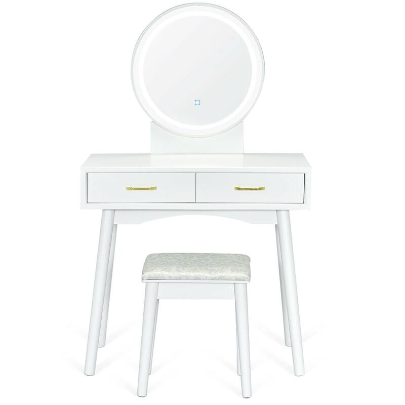 Vanity Dressing Table Set with 3 Lighting Modes - 31.5" x 16" x 52" (L x W x H)