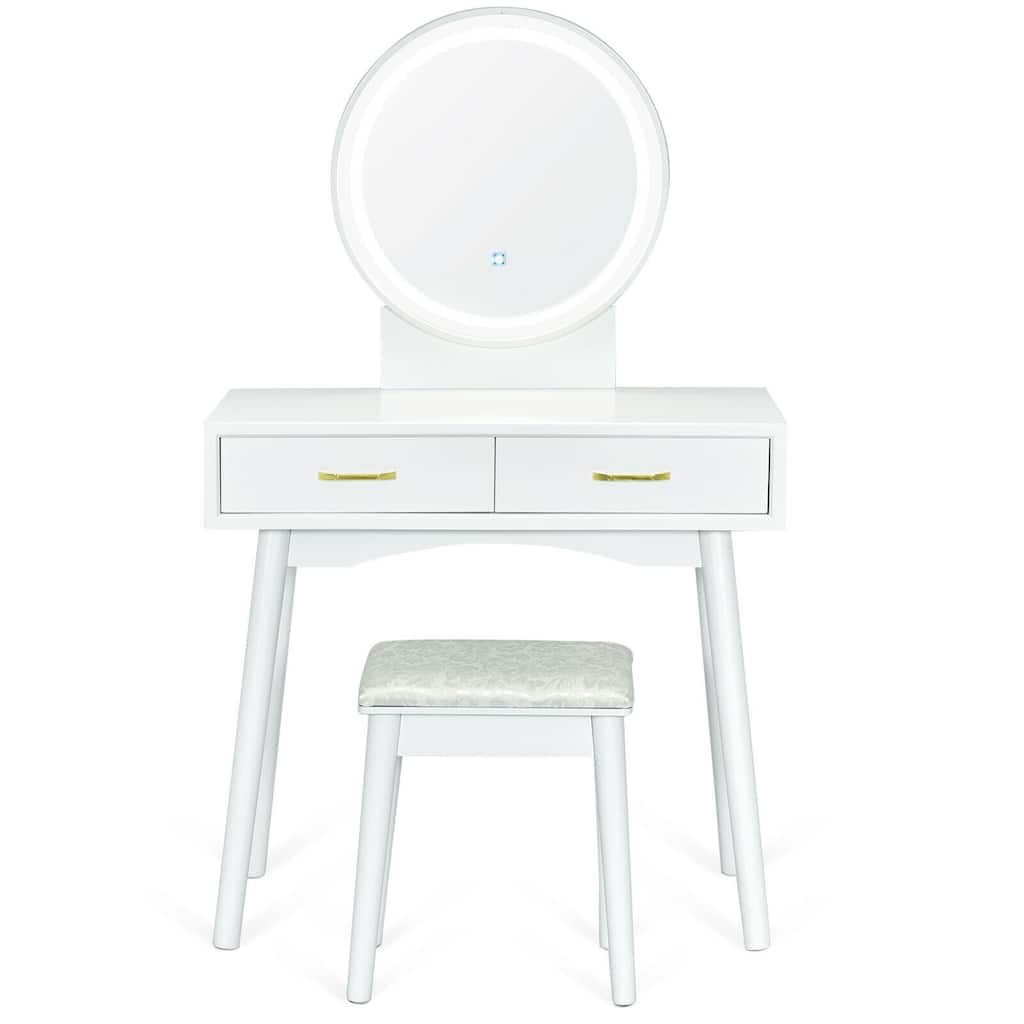 Vanity Dressing Table Set with 3 Lighting Modes - 31.5" x 16" x 52" (L x W x H)