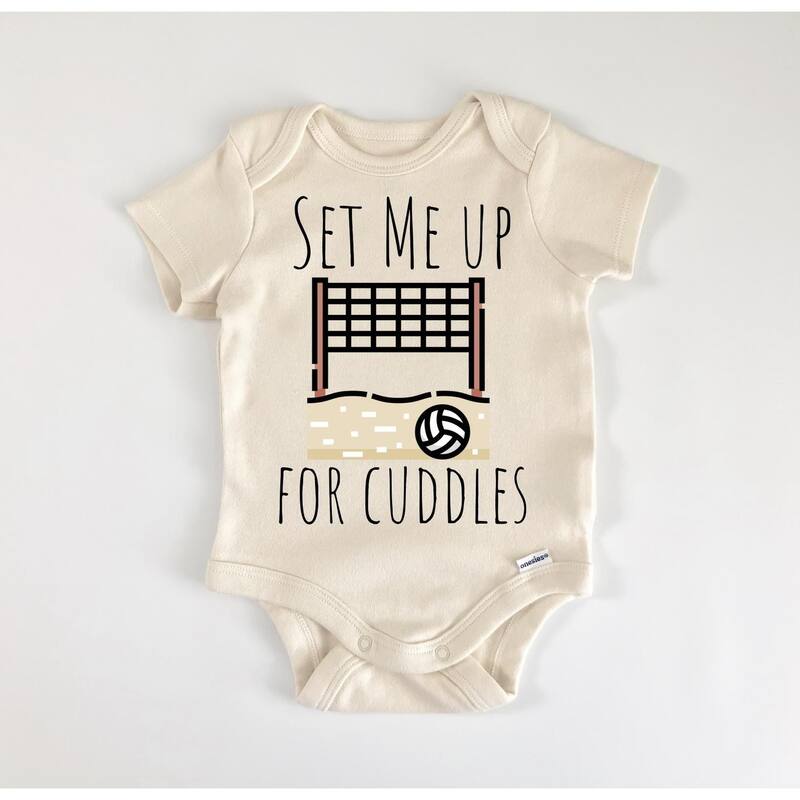 Beach Volleyball - Baby Boy Girl Clothes Infant Bodysuit Funny Cute - Natural - 0-3M