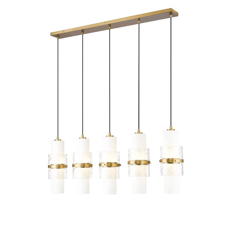 Cayden 5 Light Linear Chandelier in Modern Gold - Modern Gold