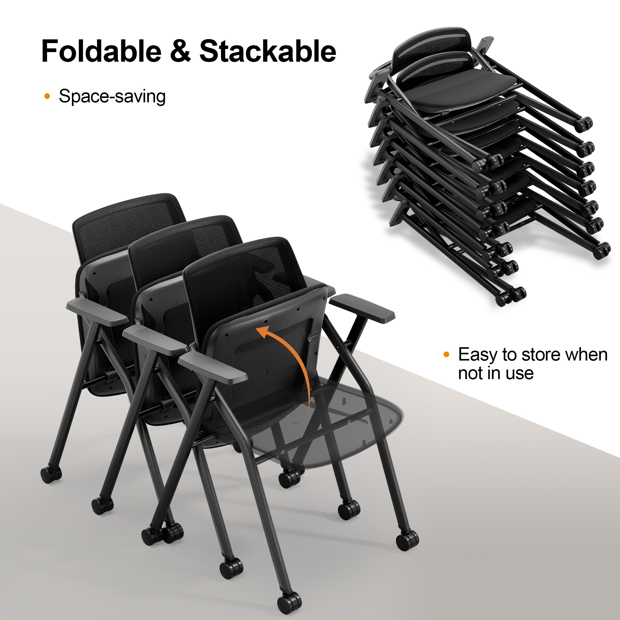 Complete Folding Desk and Chair Set Foldable Conference Table - On